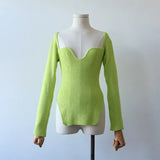 knitting fashion women clothes sqaure collar flare sleeves knits pullover slim elastic fits normal size sping