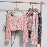 Sexy One-Word Shoulder Hanging Neck Chopped Spicy Shirt Female Design Sense Small Short To Take Long Sleeves Hottie Top