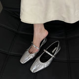 Silver French Spring And Autumn Small Single Shoes Children 2025 New Burst Skirt Mary Jane Evening
