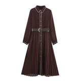 Homemade New Women's Oceaniang Belt Folded Fantish Dress