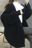 Women Knitting Cardigans Casual V-Neck Long Sleeve Daily Solid Color Fashion Loose Single Breasted Sweater