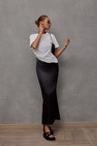Spring And Summer New Imitation Silk Skirt Satin Skirt Women's Casual T-Bag Hip Skirt-Outfit