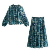Spring Printed Shirt 2459806 Wire Printed Skirt 2457 806Suit-Outfit