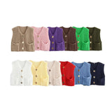 2024 Autumn And Winter New Women's Street Fashion 11 Color Thick Needle Vest W063 6001-Outfit