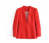 Women Blazers Set 2022 New Women's Office Suit Coat Vintage Long Sleeve Jacket Casual Female Tops And High Waist