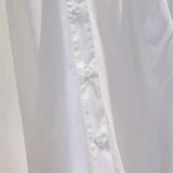 Lantern Sleeves Folded Cotton Lady Shirt 2025 Spring And Autumn Korean Version Of The Design Sense Of Loose Literary And Artistic Fan