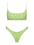 Floral Print Smocked Bikini Set-Outfit