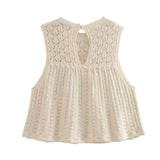 Mesh Knitted Blouse Mesh Jacquard Mini Skirt Set-Outfit