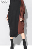 Hit Color Dresses For Women Turtleneck Long Sleeve Knitting Casual Minimalist Dress Female Autumn Clothing Fashion