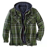 Plaid Cotton Coat Large Size Hooded Shirt Jacket