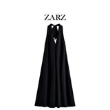 Homemade New Women's Clothing Bow Ornament Hanging Neck Flute Dress