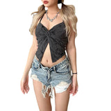 2023 Summer New Women's Clothing Pure Color Sexy Fashion Hanging Neck Strap Bare Back Small Vest