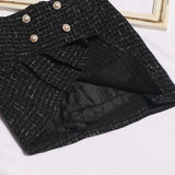 Bleed Dress Woman 2025 Winter New Korean Version Of The Splicing Double Buckle Pressure Folding Anti-Light Skirt