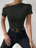 And Summer New Self-Healing Folding Irregular Short-Sleeved T-Shirt