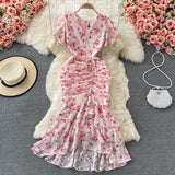 Cold Sister Goddess Fan Dress Heart Machine Draw Folding Belt Irregular Chopped Fishtail Skirt