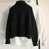 Quality Plus Size Knitted Sweaters Jumpers Soft White Sweater 2022 Autumn Winter Green Turtleneck Pullover Sweater