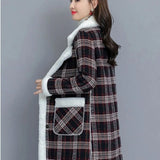 Winter Korean New Large Size Loose Mother's Dress With Cashmere And Thickened Cardigan Imitation Lamb Wool Coat For