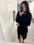 Winter Women'S Dress 2022 Bodycon Sweater Women Dress Long Sleeve Knitted Dresses Maxi Vintage Oversize Dresses Evening