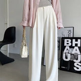 Toloer Wide-Leg Pants Women Spring And Fall 2024 New Casual Pants High-Waist Suit Pants Small Pants Women-Outfit