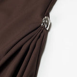 Homemade New Women's Dress Classic Fashion Vietnamese Small Semi-Necked