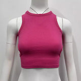 Toloer Summer New I-Shaped Vest Ins Sports Short Crop Hollow Sleeveless Jacket Women-Outfit