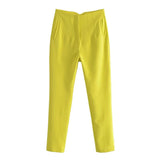 2022 Pencil Pants Women Candy Colors High Waisted Trousers Women Summer Thin Office Wear Woman Pants Aesthetic