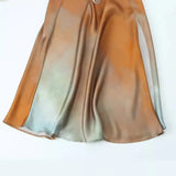 Spring Tie-Dye Printed Silk Satin Flute Dress 3031200-Outfit