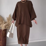 2025 New Solid Color Loose Blouse Casual Lazy Skirt