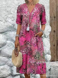 New Printed Summer V-Neck Casual Holiday Bag Dress Home Clothes