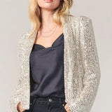 2025 New Sleeve Long Sleeve Temperament Long-Sleeved Small Suit Collar Solid Color Coat