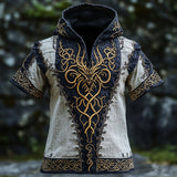 Men's Short-Sleeved Loose Casual Hoodie 3D National Style Digital Printing Short
