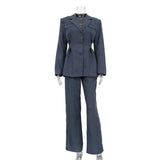 Toloer Women's Wear 2024 Spring High Collar Waist Suit Jacket Casual Pants Design Sense Suit Suit-Outfit