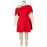 New Multi-Colored Shoulder Dress Sexy Wind Party Party Dress Dress Dress