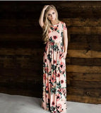 Summer Round Neck Flowers Print Long Sleeve