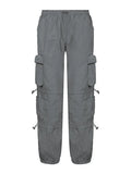 Pocket Patched Drawstring Cargo Pants-Outfit