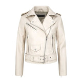 2022 Spring Autumn Pu Faux Leather Jacket Women Solid Zipper Slim Short Biker Jackets Coat Female