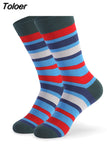 Men's Funny Happy Socks Fine Paragraph Pattern Argyle Color stripeTube Geometric Funny Combed Cotton