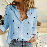 Printed Cotton Linen Women Shirt Plus Size 5XL Single Breasted Turndown Collar Female Shirts 2021 Spring Loose Casual