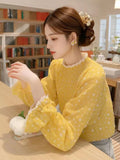 Toloer Floral Shirt Female Spring Small Wearing French Temperament Wooden Ear Tops 2025 New Beautiful
