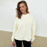O-neck Long Sleeve Knitted Sweaters Women Solid Elegant Sweater Pullovers 2022 Office Female Fashion Casual Tops