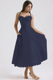 Temperament Floral Series French Summer Slings Gentle Wind Dress With Thin Floral Slings Long
