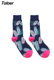 Men Socks Cartoon Cactus Flower Leaf Wood Plant Harajuku Funny Happy Hip Hop Skate Male Cotton Sock Street Style