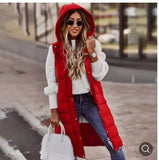 Casual Solid-Colored Hooded Sleeveless Sleeveless Vest Coat