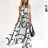 Women's Clothing 2026 Summer Sexy Waist Print Collar Collar Waist Dress Dress