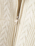 Cabel Knit Puffer Crop Jacket-Outfit