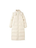 Chinese Drama Long College Style Down Jacket Female 2024 Winter Fashion Thick Loose Warm White Duck Down Matching Jacket-Outfit