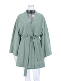 Cotton Sleep Dress Women Long Sleeve Casual Sahes Dress Short Nightgown Drop Shoulder Home Dress Female Solid