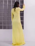 Long Hollow Knitted Coat Women Slim Thin Casual Fashion Party Out Of The Street