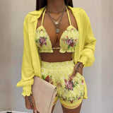 New Explosion Women's Long-Sleeved Commuting Three-Piece Shorts