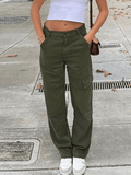 Pocket Patched Straight Cargo Jeans-Outfit